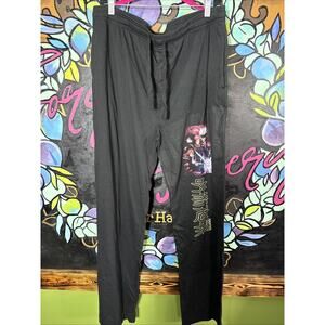 Bioworld Jujutsu Kaisen Poster and Kanji Title Men's Black Graphic PJ Pants, Lg